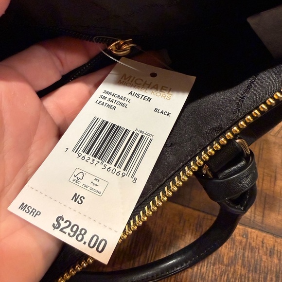 Michael Kors Black Pebbled Leather Satchel with Gold Hardware - Picture 5 of 6